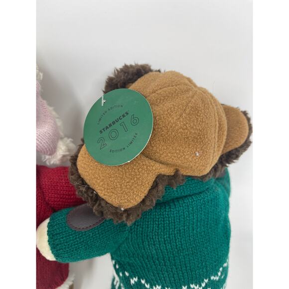 Lot of 2 Starbucks LE Limited Edition 2016 Teddy Bears Complete with Outfits 9" - Picture 6 of 10